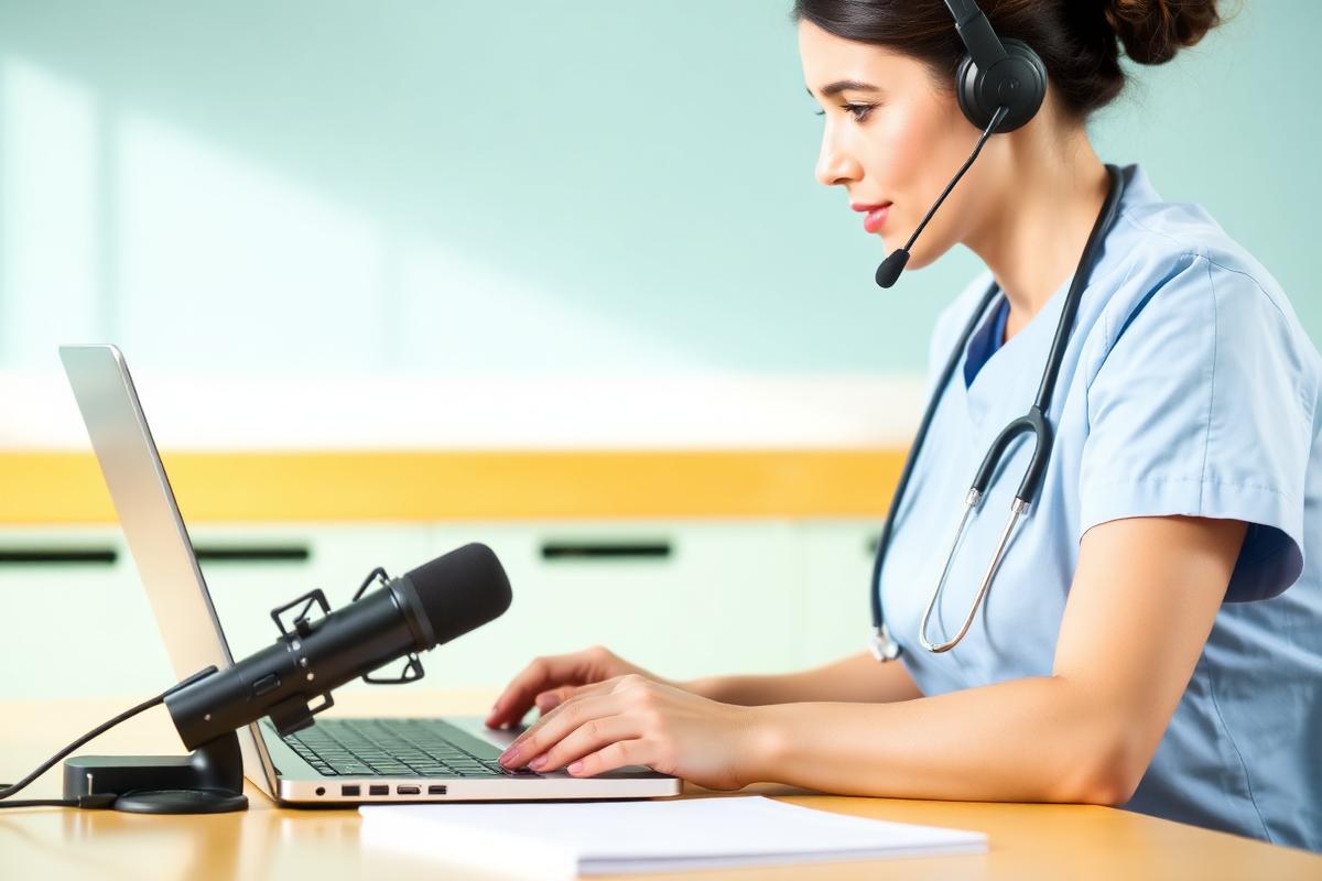 Nurse practising the OET speaking sub-test online